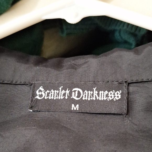 Scarlet Darkness Black Lace-Up Gothic Top | Ruffle Poet Sleeve Blouse | Size M - Picture 5 of 11